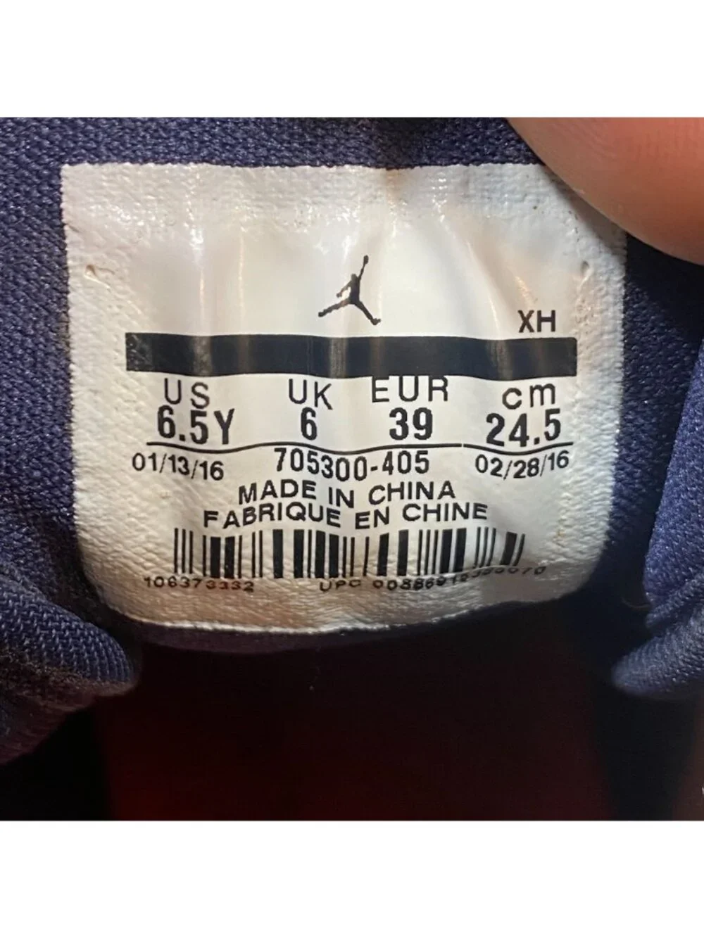 Air Jordan 1 Retro High GS Midnight Navy Sneakers Youth Size 6.5Y Leather